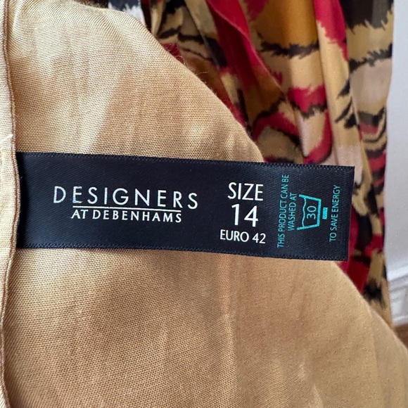 NWT Vintage Y2K Rocha. John Rocha Beaded Red Cream Sleeveless Slip Maxi Dress 14 - Picture 15 of 16